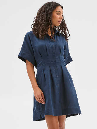 European linen shirt dress
