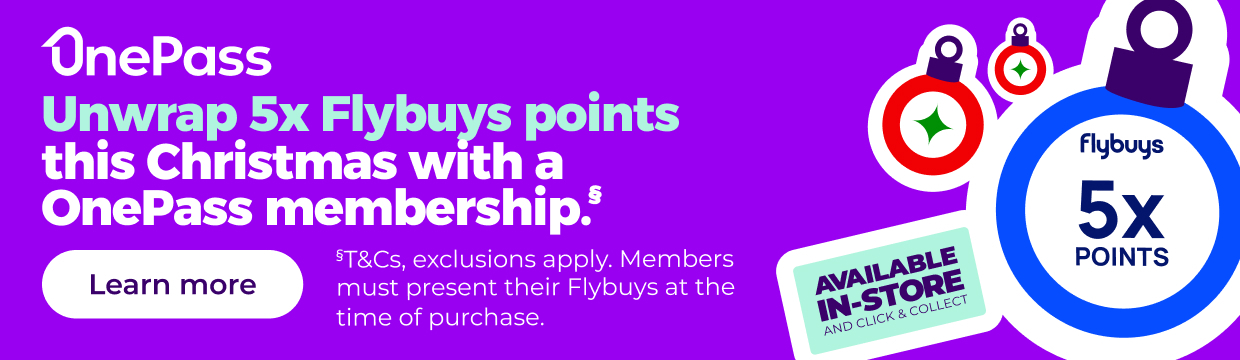 Onepass Unwrap 5x Flybuys points this Christmas with a onepass membership.