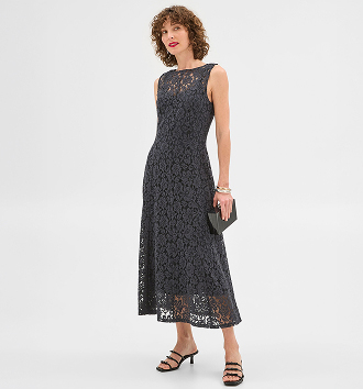 Sleeveless lace midi dress