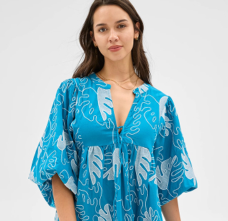 Resort embroidered mini dress