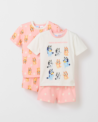 2 pack Bluey Australian cotton pyjamas. Sizes 1-7
