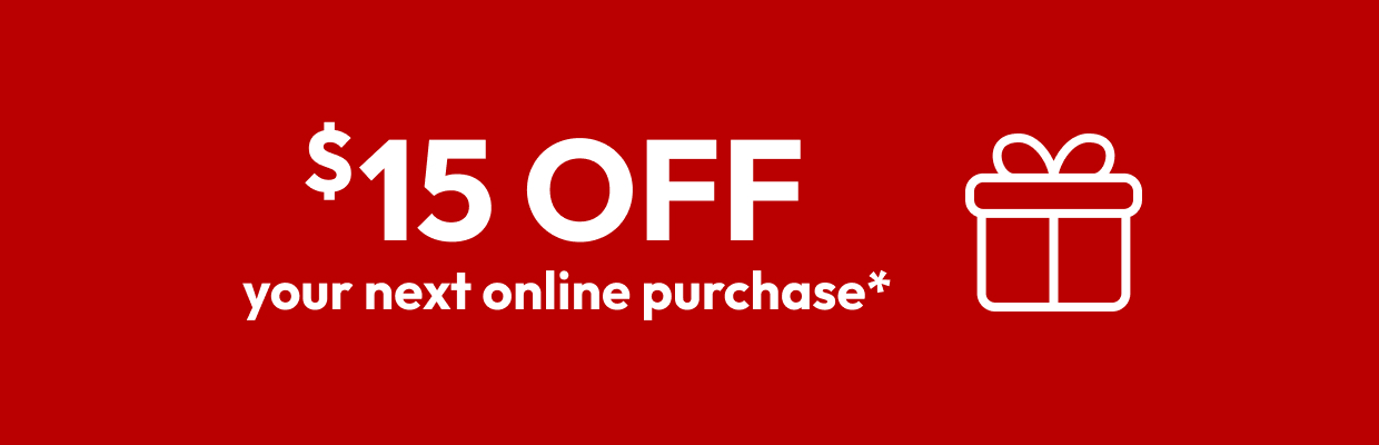 $15 OFF your next online purchase