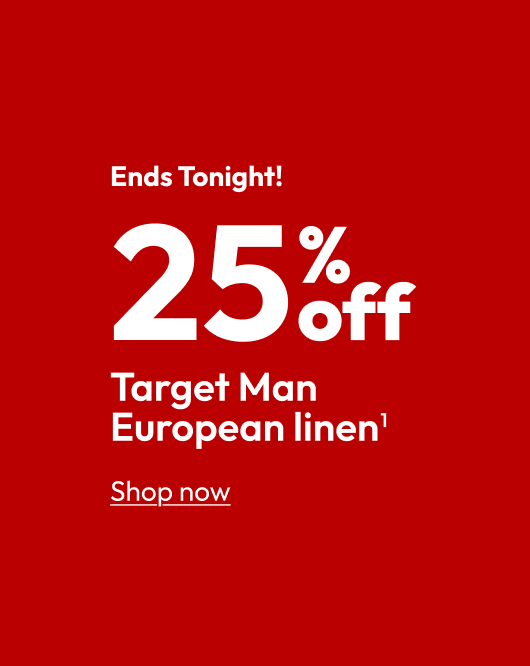 25% off Target Man European linen