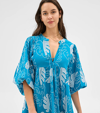 Resort embroidered mini dress