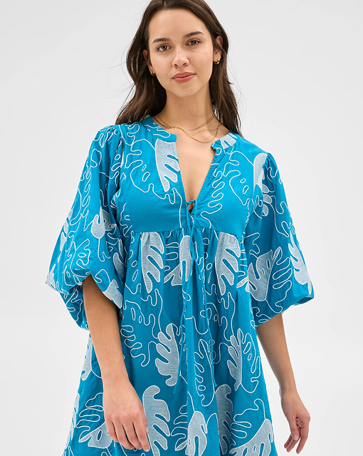 Resort embroidered mini dress