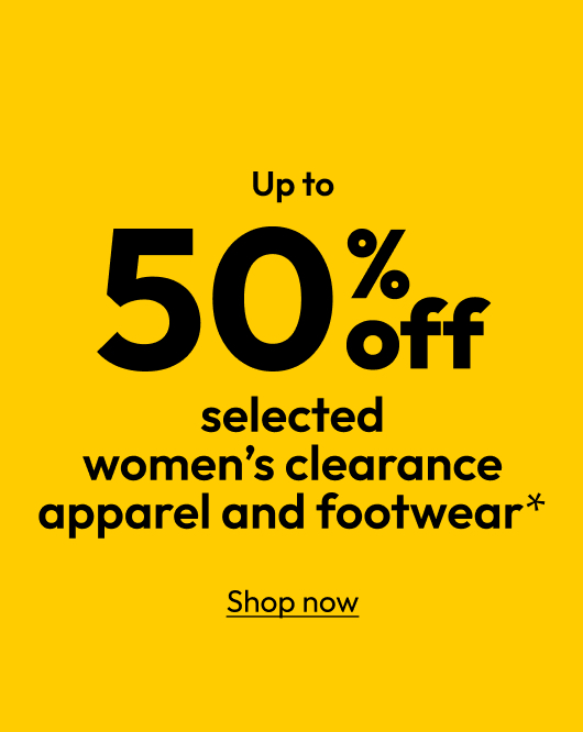 50% off selected women’s clearance apparel and footwear