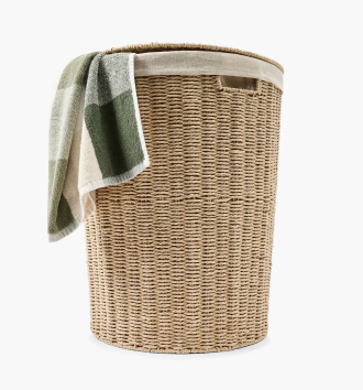 Paper rope hamper with lid