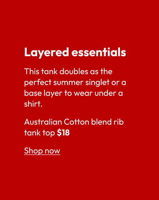 Australian Cotton blend rib tank top