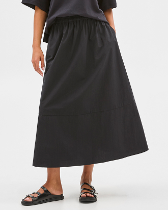 Poplin cocoon skirt