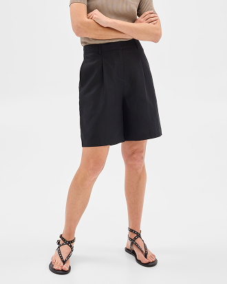 Linen blend bermuda shorts