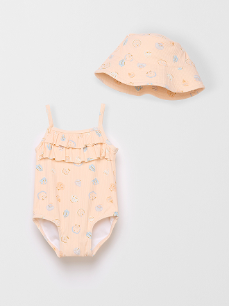 Baby swimsuit & hat set