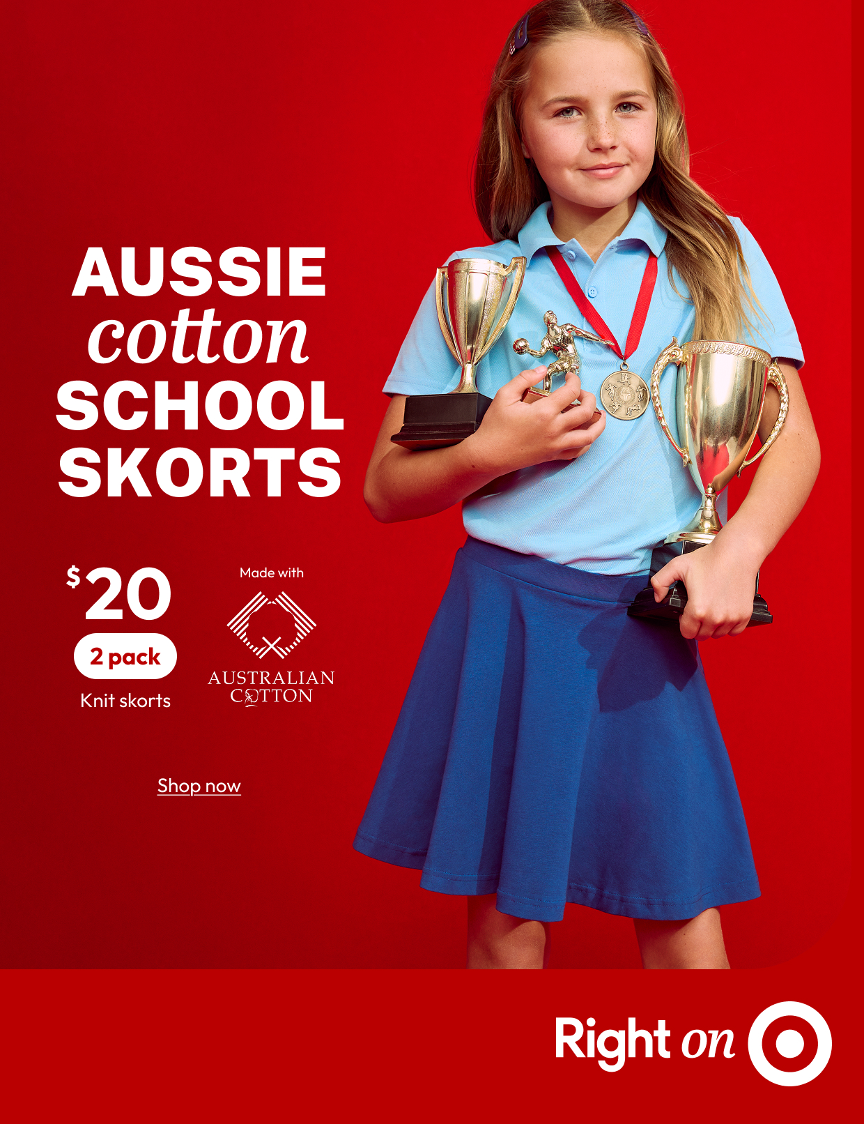 AUSSIE cotton SCHOOL SKORTS