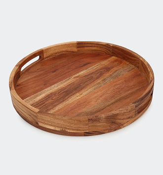Anko acacia round serving tray 