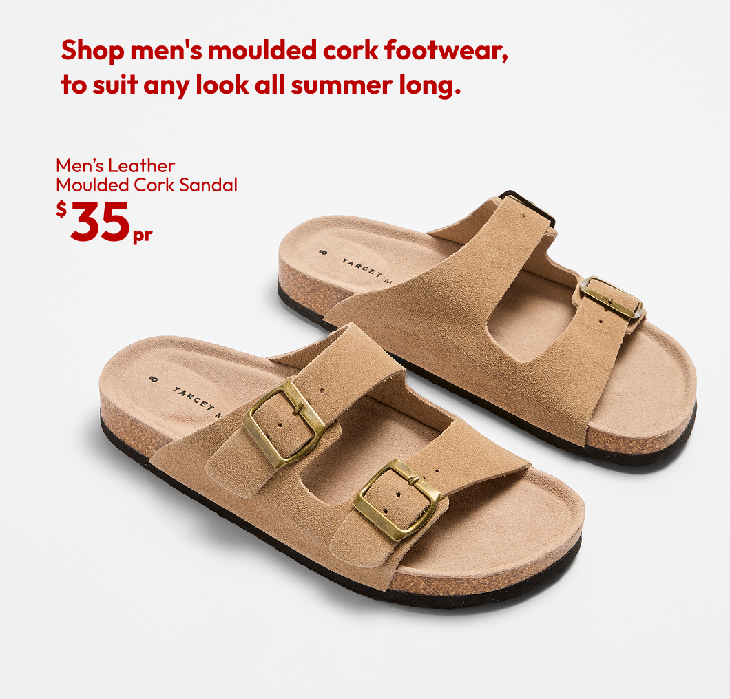 Shop men's moulded cork footwear, to suit any look all summer long.