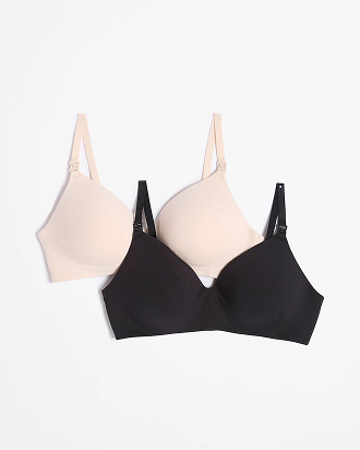 Maternity organic cotton 2 pack wirefree t-shirt bras