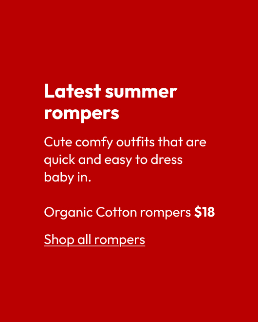 Organic Cotton rompers $18