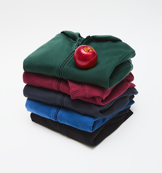 School zip thru fleece hoodie. Available in 5 colours