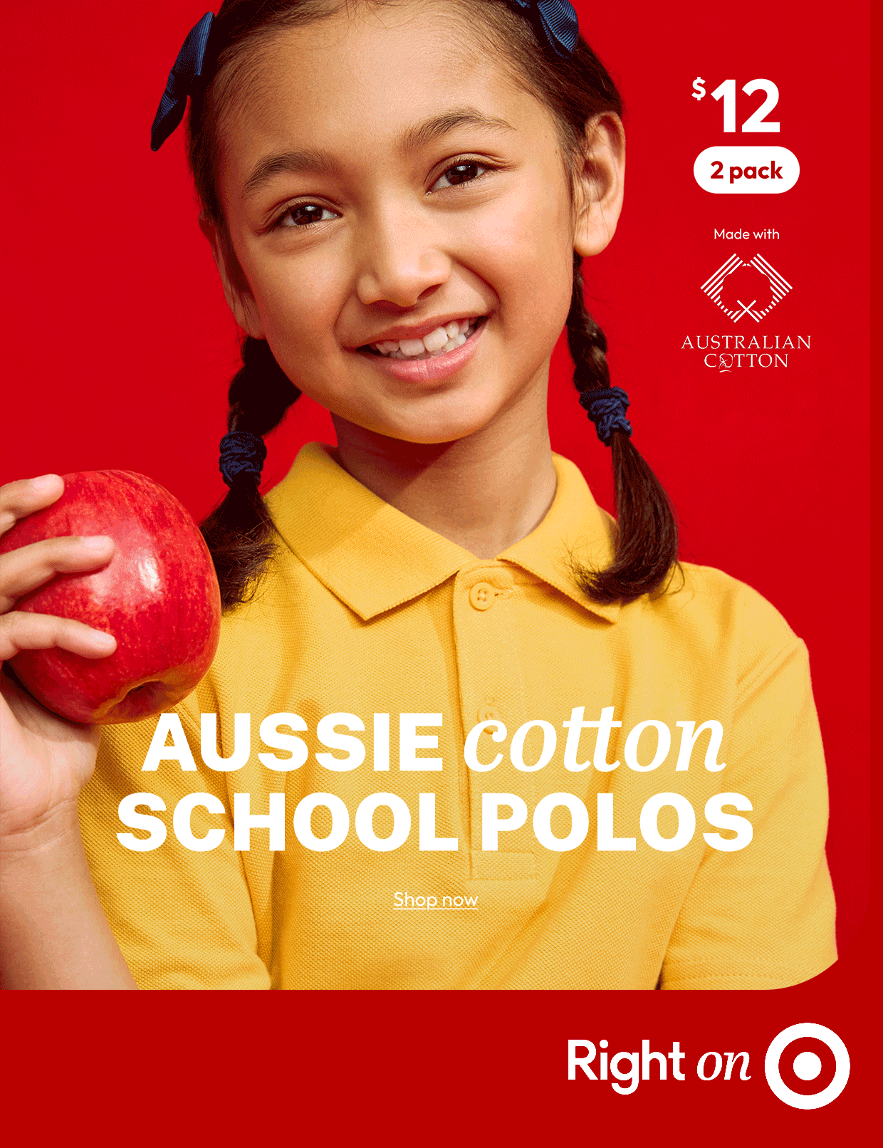 Aussie cotton school polos