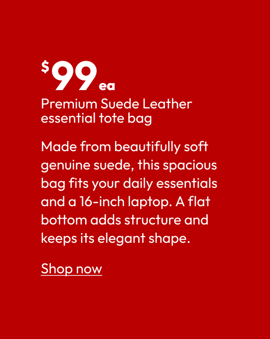 Premium Suede Leather essential tote bag