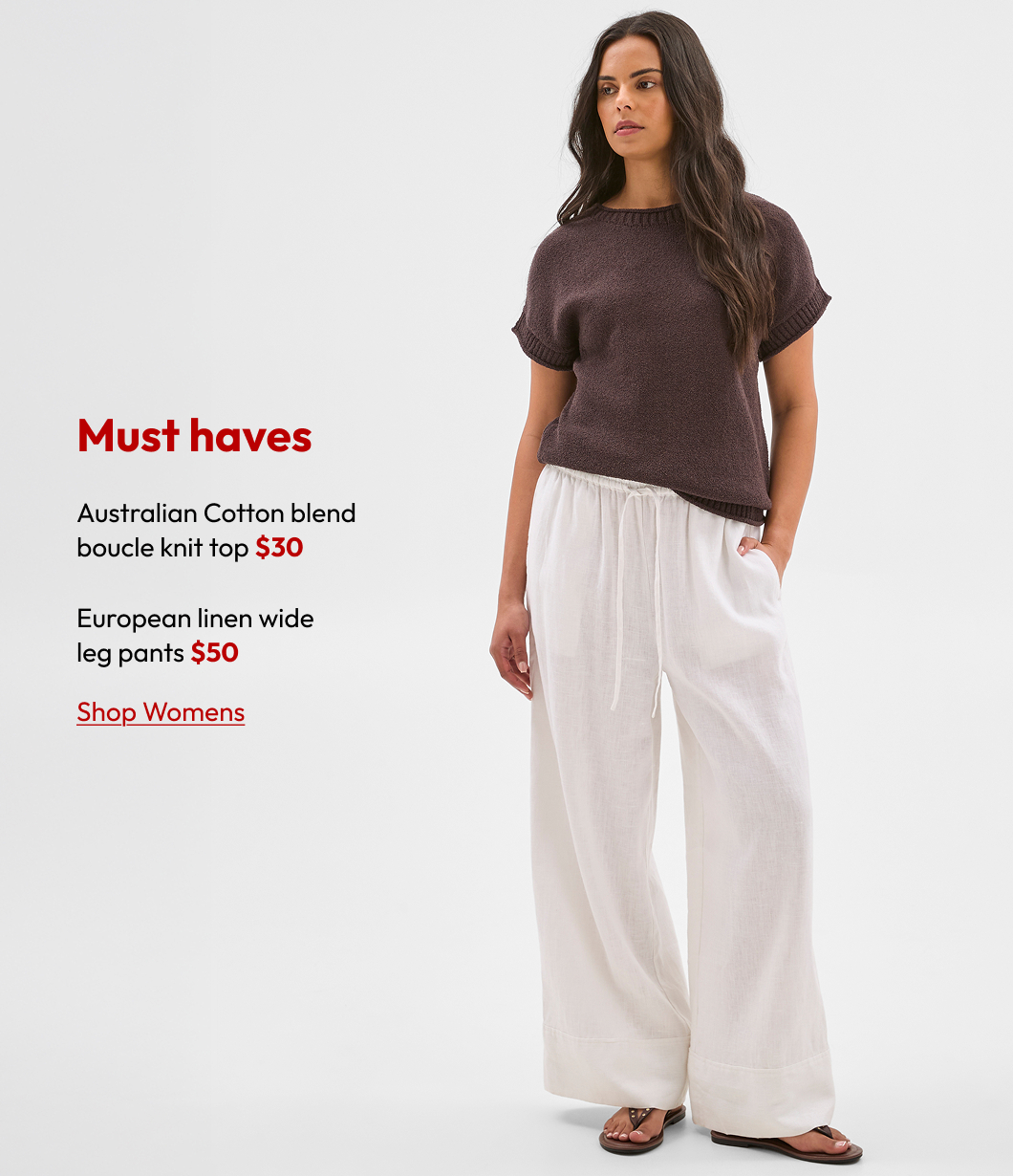 Australian Cotton Blend boucle knit top