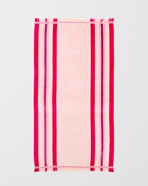 Variegated stripe beach towel