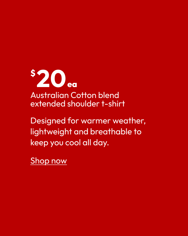 Australian Cotton blend extended shoulder t-shirt
