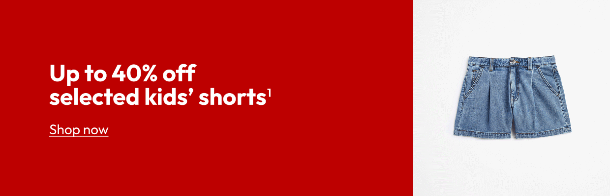 Up to 40% off selected kids' shorts1