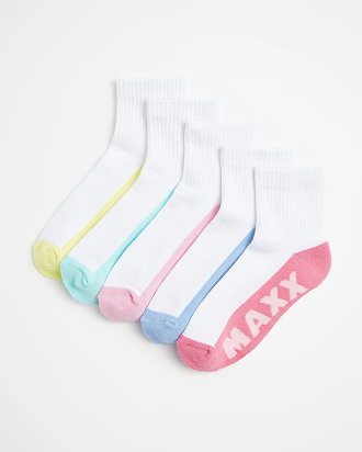 Maxx kids sport quarter crew socks 5 pack