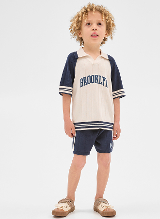 Australian cotton knit polo and short set