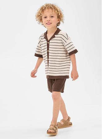 Australian Cotton knit shirt and short set