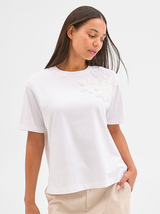 Australian Cotton applique oversized boxy t-shirt