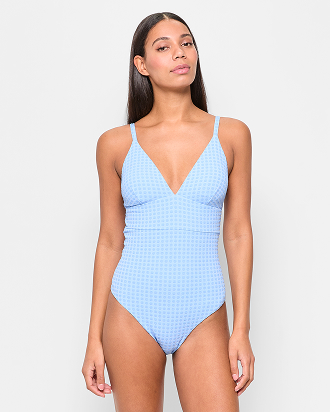 Shape Your Body v-front textured one piece bathers