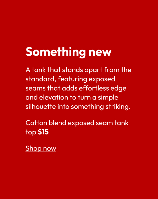 Cotton blend exposed seam tank top