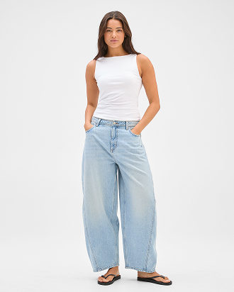 Australian Cotton blend asymmetrical hem tank