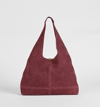Premium suede leather slouch shoulder bag