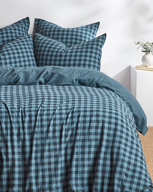 Darby gingham linen cotton QCS