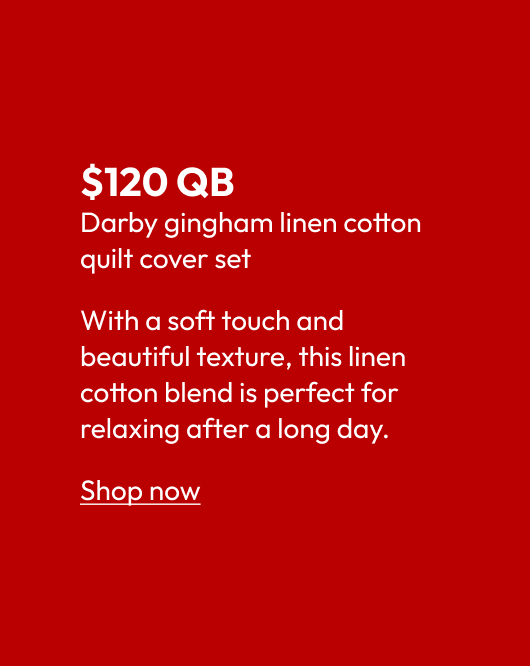 Darby gingham linen cotton quilt cover set