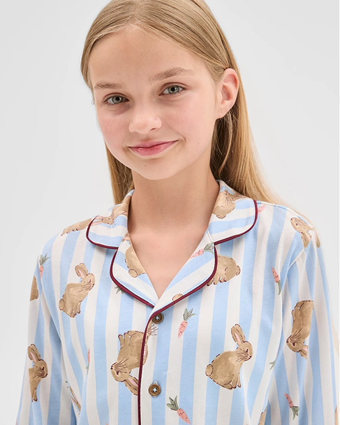 Bunny stripes Australian Cotton family matching PJ sets
