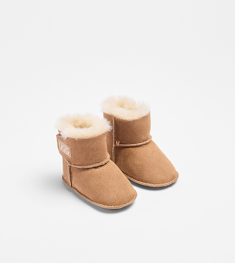 Baby sheepskin and leather slipper boot
