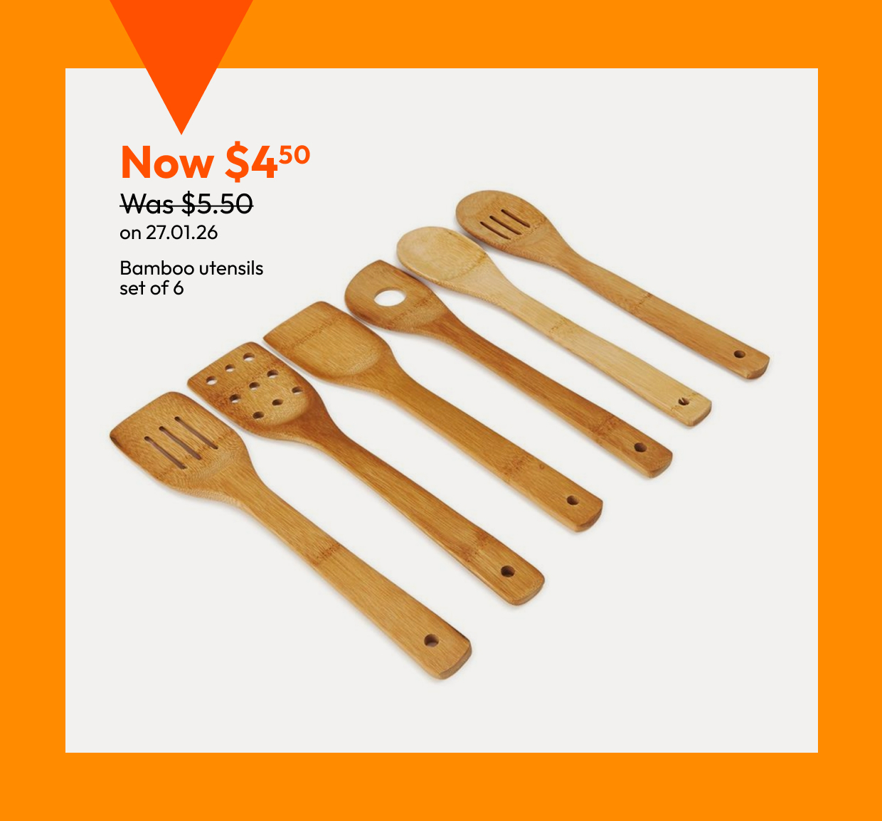 Bamboo utensils set of 6