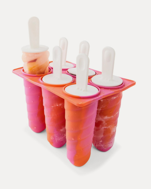 6 pack Icy Pole Maker, Pink and Orange