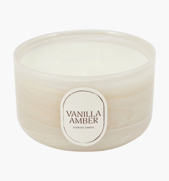 Anko swirl vanilla amber glass candle