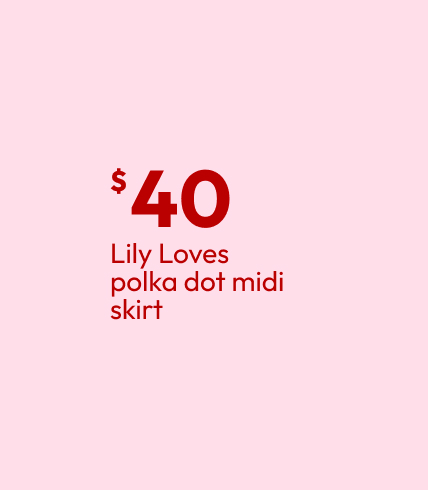 Lily Loves polka dot midi skirt