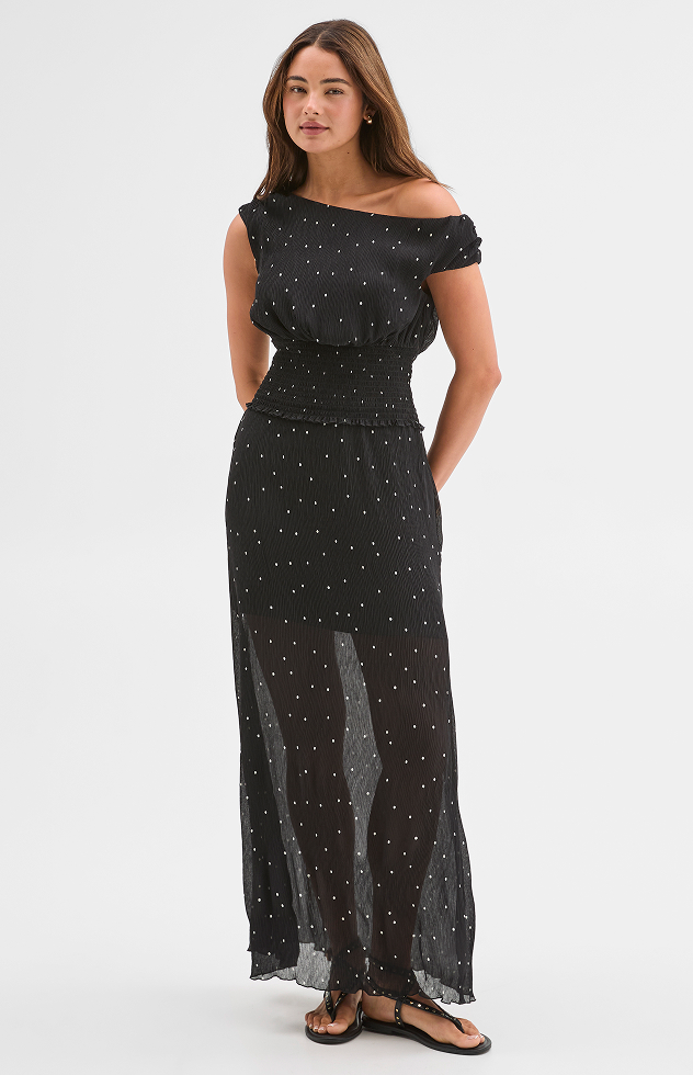 Lily Loves polka dot midi skirt