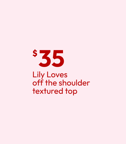 Lily Loves off the shoulder textured top