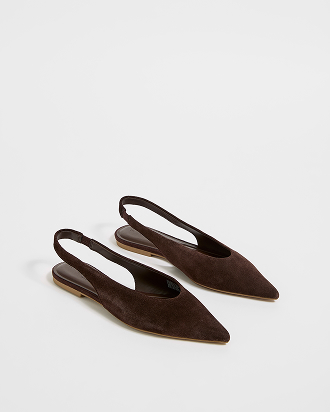 Genuine suede high vamp ballet flat
