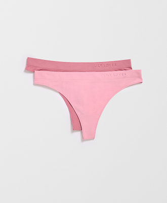 Lily Loves 2 Pack seamfree embossed g-string briefs