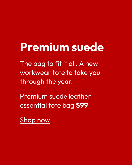 Premium suede leather essential tote bag