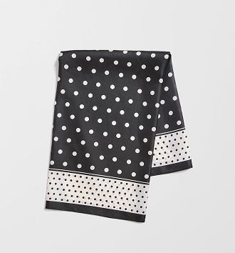 Square silk twill scarf - dot print