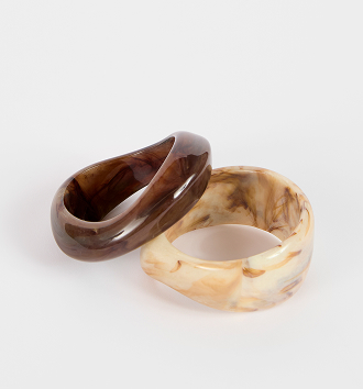 Marble look acrylic bangles 2pk